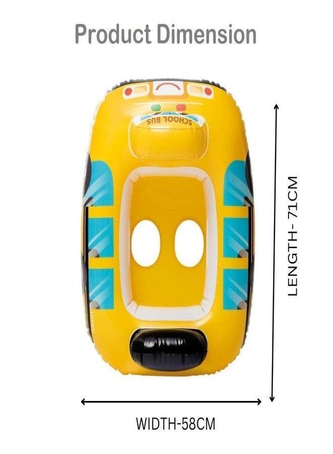 Braintastic عوامة سباحة للأطفال من برينتاستيك - تصميم حافلة مدرسية | عوامة أطفال قابلة للنفخ للأطفال الصغار (من 1 إلى 3 سنوات) | ملحق آمن وممتع لحمامات السباحة القابلة للنفخ - Image 2